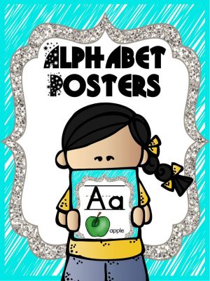 Bright Neon Alphabet Cards or Alphabet Posters