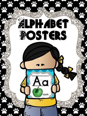 Paw Print Alphabet Poster Cards