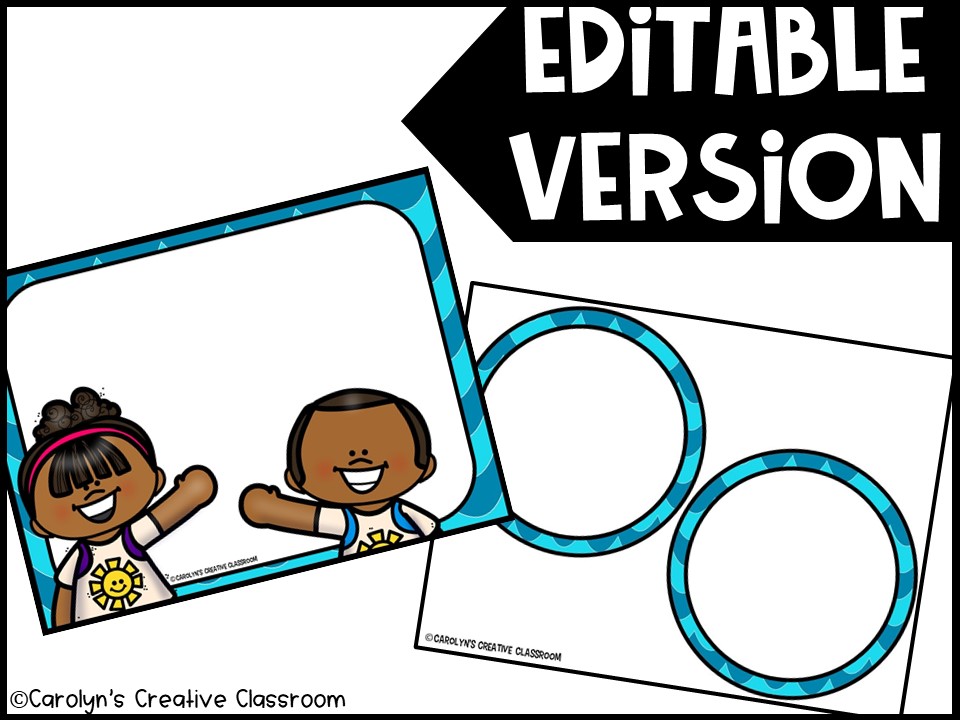 Editable Morning Greetings Choices - Greeting Signs Ocean Waves (Set #1) - Image 9