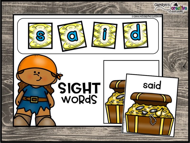Pirate Literacy Center | Building Dolch Sight Words | Pirate Version