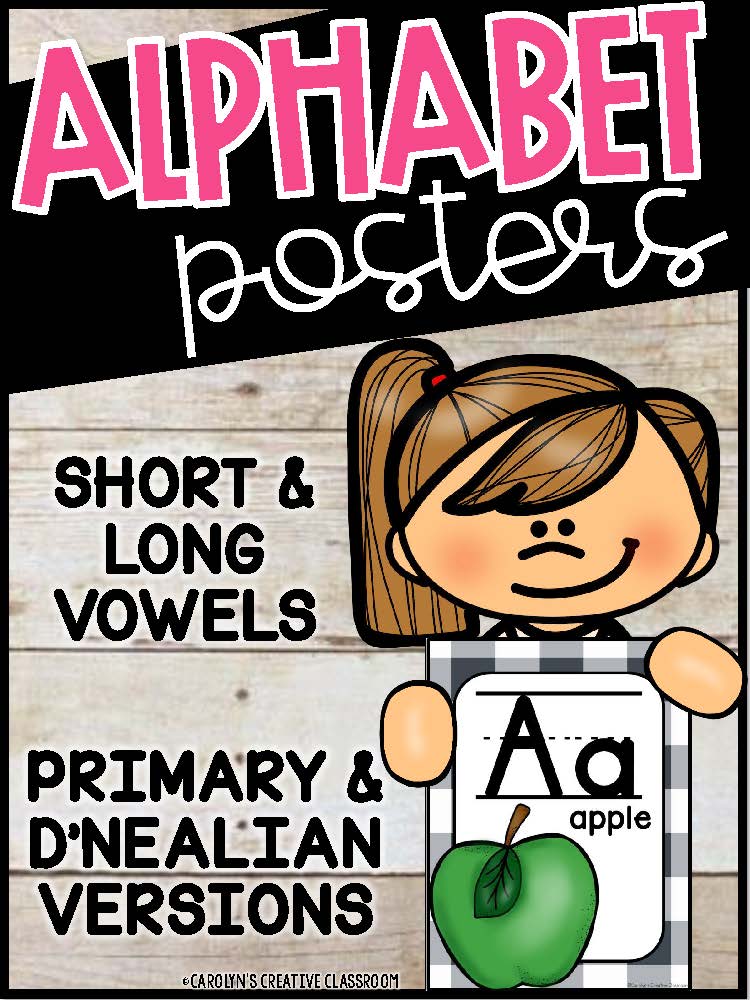 Vintage Farmhouse Alphabet Posters - Farmhouse Classroom Decor (Just plaid)