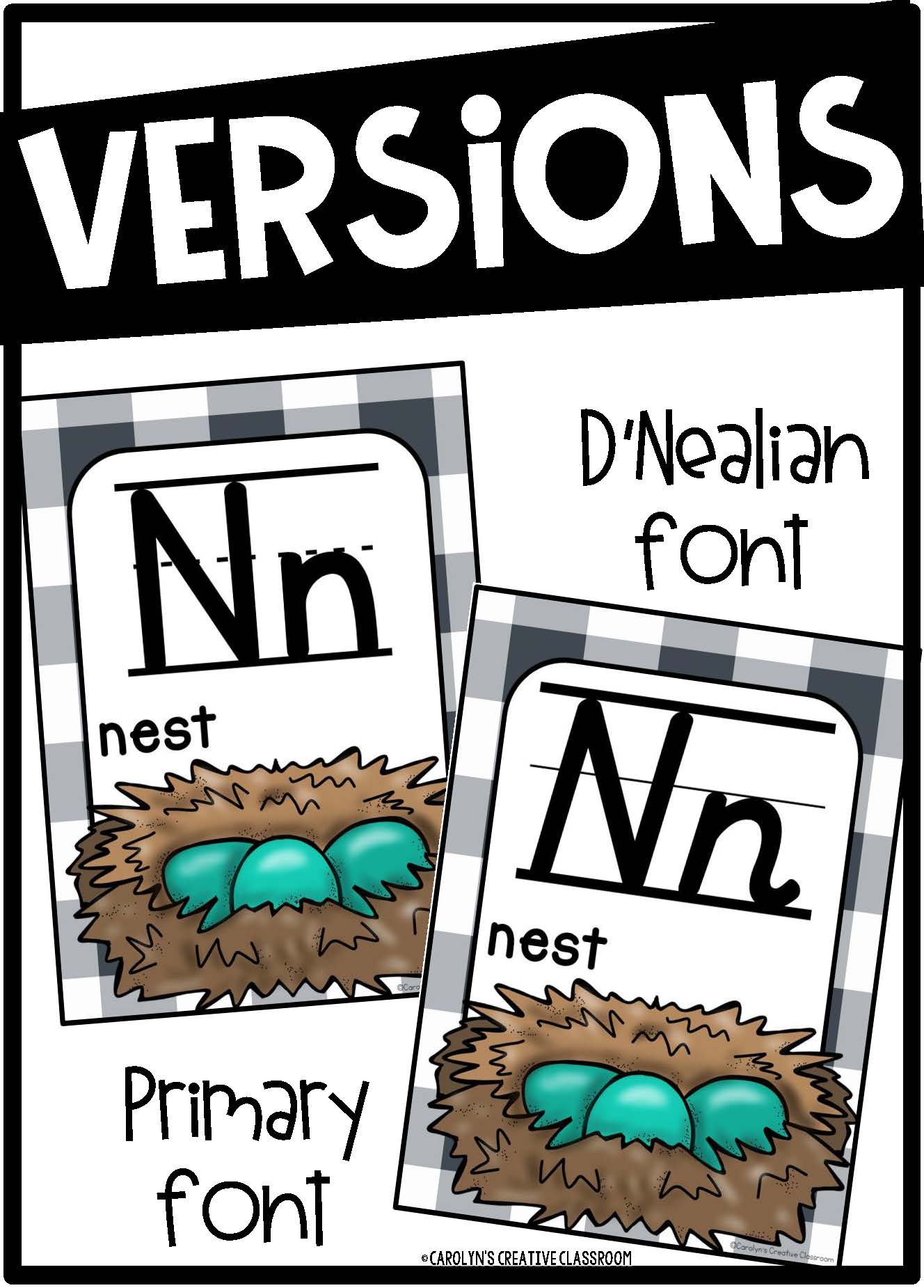 Vintage Farmhouse Alphabet Posters - Farmhouse Classroom Decor (Just plaid) - Image 2