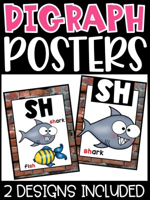 Rustic Farmhouse Bricks Digraph Posters - Sound Wall Digraphs