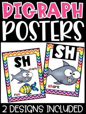 Rainbow 6 Digraph Posters - Sound Wall Digraphs
