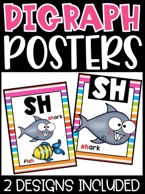 Rainbow 3 Digraph Posters - Sound Wall Digraphs