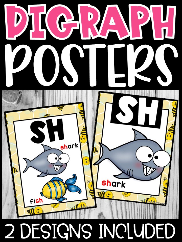 Bee 2 Digraph Posters - Sound Wall Digraphs