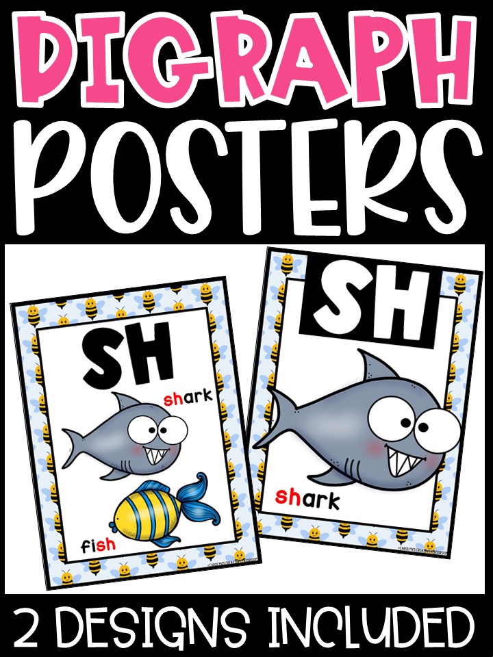 Bee 4 Digraph Posters - Sound Wall Digraphs