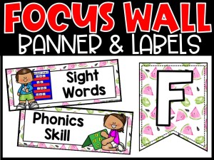 Watermelon 1 Reading Focus Wall and Banner