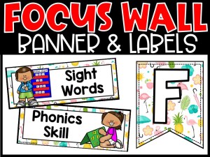 Tropical Flamingo Reading Focus Wall and Banner