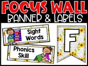 Sunflower 1 Reading Focus Wall and Banner