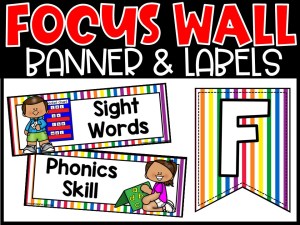 Rainbow 5 Reading Focus Wall and Banner