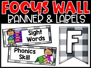 Plaid Navy Reading Focus Wall and Banner