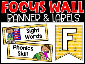 Nautical 2 Reading Focus Wall and Banner