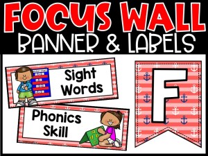 Nautical 1 Reading Focus Wall and Banner