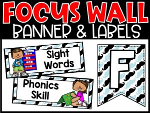 Mustache Reading Focus Wall and Banner