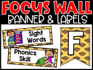 Monkey Reading Focus Wall and Banner