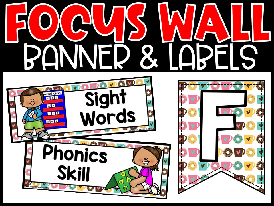 Coffee and Donuts Reading Focus Wall and Banner