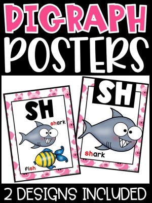 Pigs 1 Digraph Posters - Sound Wall Digraphs
