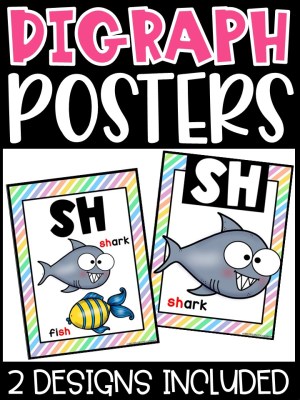 Pastel 3 Digraph Posters - Sound Wall Digraphs