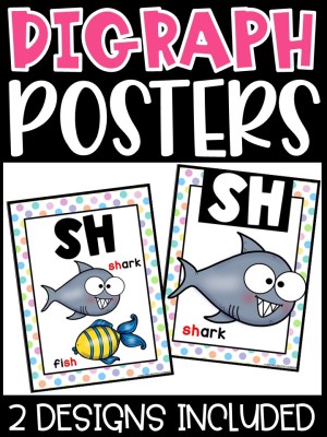 Pastel 1 Digraph Posters - Sound Wall Digraphs
