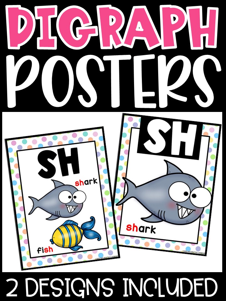 Pastel 1 Digraph Posters - Sound Wall Digraphs