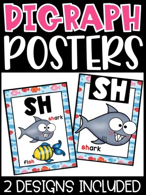 Ocean 4 Digraph Posters - Sound Wall Digraphs