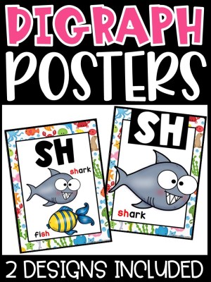 Ocean 3 Digraph Posters - Sound Wall Digraphs