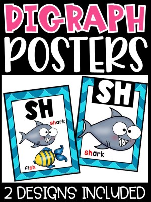 Ocean 1 Digraph Posters - Sound Wall Digraphs