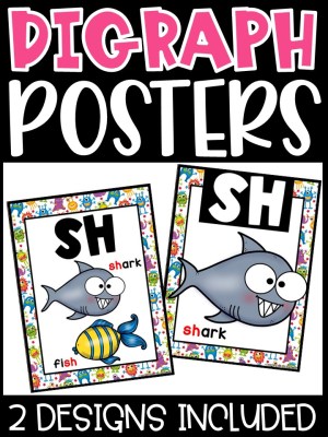 Monster 2 Digraph Posters - Sound Wall Digraphs