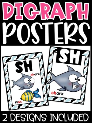 Mustache Digraph Posters - Sound Wall Digraphs