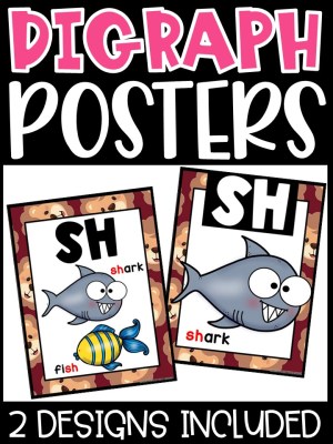 Lion 5 Digraph Posters - Sound Wall Digraphs
