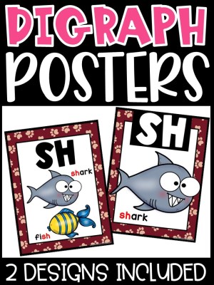 Lion 4 Digraph Posters - Sound Wall Digraphs