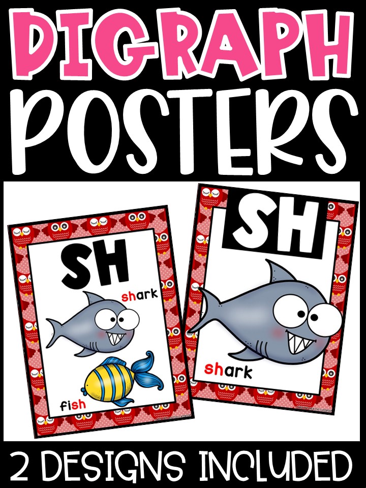 Colorful Owls Digraph Posters - Sound Wall Digraphs