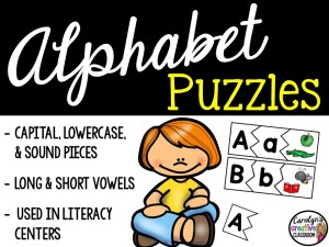 Alphabet Puzzle - Literacy Center - Capital & Lowercase Letters and pictures