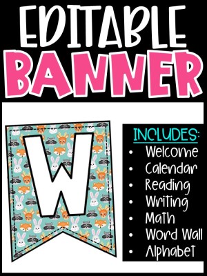 Editable Classroom Banners - Match Your Classroom Theme [Woodland Animals]