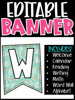 Editable Classroom Banners - Match Your Classroom Theme [Whimsical Woodland]