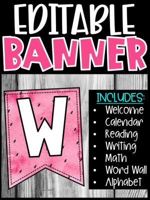 Editable Classroom Banners - Match Your Classroom Theme [Watermelon 2]