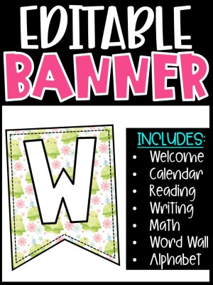 Editable Classroom Banners - Match Your Classroom Theme [Turtle]