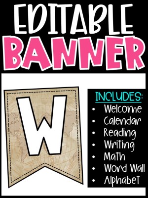 Editable Classroom Banners - Match Your Classroom Theme [Travel]