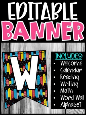 Editable Classroom Banners - Match Your Classroom Theme [Super Hero]