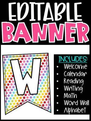 Editable Classroom Banners - Match Your Classroom Theme [Stars]