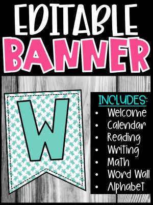 Editable Classroom Banners - Match Your Classroom Theme [Seaturtle]