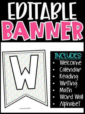 Editable Classroom Banners - Match Your Classroom Theme [Pastel 4]