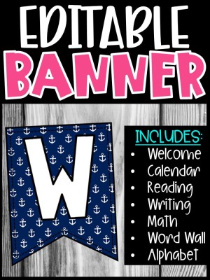 Editable Classroom Banners - Match Your Classroom Theme [Nautical]
