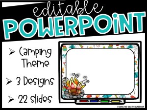 Editable Camping PowerPoint Slides - Make Presentation or Posters