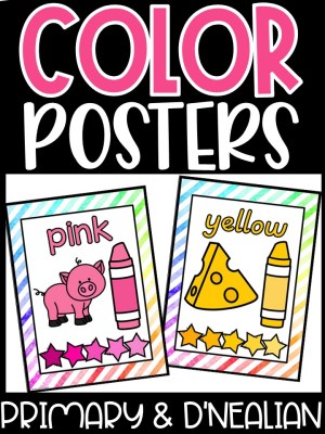 Watercolor Stripes Color Posters | Classroom Decor