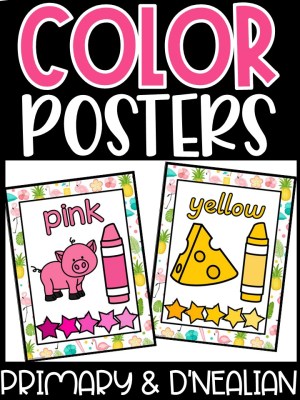 Tropical Flamingo Color Posters | Classroom Decor