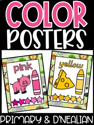 Safari 4 Color Posters | Classroom Decor