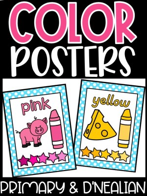 Polka Teal Color Posters | Classroom Decor