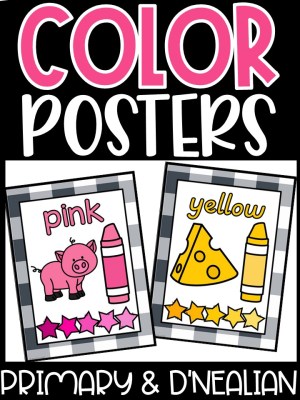 Plaid Navy Color Posters | Classroom Decor